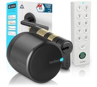 tedee GO2 Alu Serratura Smart con Impronta Digitale, Codice PIN e Cilindro Classe 6 Antieffrazione | Sblocco Automatico | Senza Cambio Cilindro | Compatibile con Matter, Alexa, Google, Apple