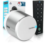 tedee GO2 Alu Serratura Smart Retrofit con Impronta Digitale e Codice PIN | Sblocco Automatico | Serratura Elettronica Senza Cambio Cilindro | Compatibile con Matter, Alexa, Google Home, Apple HomeKit