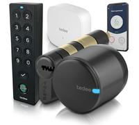 Tedee GO2 Alu Smart Lock WiFi con cilindro Exxo Smart, Bridge e tastiera Keypad PRO, serratura elettronica con impronta digitale e codice, accesso remoto, compatibile con Alexa e Google