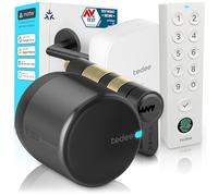 Tedee GO2 Alu Smart Lock WiFi con cilindro Exxo Smart, Bridge e tastiera Keypad PRO, serratura elettronica con impronta digitale e codice, accesso remoto, compatibile con Alexa e Google