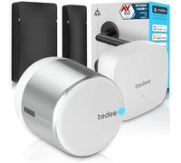 Tedee GO2 - Serratura intelligente in alluminio con WiFi, Bluetooth e sensore porta, accesso remoto e notifiche tramite app, blocco automatico senza chiave | Alexa, Google Home, Apple HomeKit