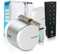 Tedee GO2 - Serratura intelligente in alluminio con WiFi, cilindro Exxo Smart, impronta digitale e sensore porta, sicurezza classe 6, accesso remoto e blocco automatico senza chiave | Alexa, Google