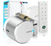 Tedee GO2 - Serratura intelligente in alluminio con WiFi, cilindro Exxo Smart, impronta digitale e sensore porta, sicurezza classe 6, accesso remoto e blocco automatico senza chiave | Alexa, Google