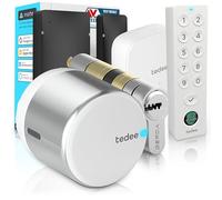 Tedee GO2 - Serratura intelligente in alluminio con WiFi, cilindro Exxo Smart, impronta digitale e sensore porta, sicurezza classe 6, accesso remoto e blocco automatico senza chiave | Alexa, Google
