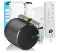 Tedee GO2 - Serratura intelligente in alluminio con WiFi, cilindro Exxo Smart, impronta digitale e sensore porta, sicurezza classe 6, accesso remoto e blocco automatico senza chiave | Alexa, Google