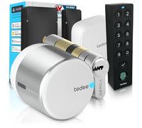 Tedee GO2 - Serratura intelligente in alluminio con WiFi, cilindro Exxo Smart, impronta digitale e sensore porta, sicurezza classe 6, accesso remoto e blocco automatico senza chiave | Alexa, Google