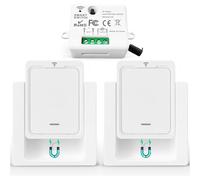 Tedeligo Kit di interruttori wireless per luci, mini trasmettitore radio wireless AC 220 V, facile da installare, rimovibile, senza fili, raggio di controllo 100 m, per apparecchi con lampada luminosa