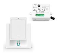Tedeligo Kit Interruttore Luce Senza Fili, Trasmettitore Radio Mobile Trasmettitore da Parete 230V Portata 100M Interruttore Radio per Lampada Nessun Cablaggio Richiesto, Potenza Fino a 2500W, Bianco