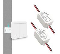 Tedeligo Kit interruttore luce wireless, trasmettitore radio RF 433MHz Interruttore a parete Ricevitore wireless CA 220V 230V fino a 100 metri Telecomando per luci