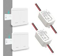 Tedeligo Kit interruttore luce wireless, trasmettitore radio RF 433MHz Interruttore a parete Ricevitore wireless CA 220V 230V 240V fino a 100 metri Telecomando per luci
