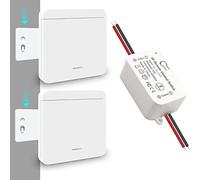 Tedeligo Kit Interruttore Luce Wireless, Trasmettitore Radio RF Interruttore A Parete Ricevitore Wireless 230V 10A, Installazione Semplice Per Lampade Fino A 2000W Telecomando Fino A 100m