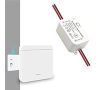Tedeligo Kit Interruttore Luce Wireless, Trasmettitore Radio RF Interruttore A Parete Ricevitore Wireless 230V 10A, Installazione Semplice Per Lampade Fino A 2000W Telecomando Fino A 100m
