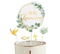 Tedesco 9pz Cake Topper Comunione, Meine Kommunion/Zur Kommunion/Erste Heilige Kommunion, Topper Torta Decorazione Prima Comunione (A-Meine Kommunion)