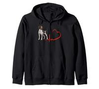 Tedesco a Pelo Corto Pointer Battito Cardiaco ECG Cane Owner Lifeline Felpa con Cappuccio