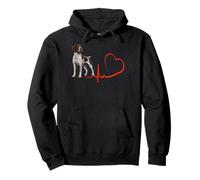 Tedesco a Pelo Corto Pointer Battito Cardiaco ECG Cane Owner Lifeline Felpa con Cappuccio