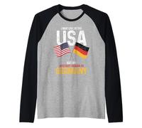 Tedesco Americano La Mia Storia Iniziata In Germania Orgoglio Vintage Maglia con Maniche Raglan