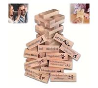 Tedesco- Giochi di coppia per appuntamenti serali - Torre della lussuria da 48 pezzi che rotolano blocchi impilabili con flirt, Parlando & Suggerimenti di sfida, Romantico gioco di San Valentino per