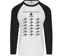 Tedesco Guerra Planes WWII Combattenti Aerei Uomo L/S Baseball T-Shirt