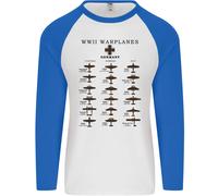 Tedesco Guerra Planes WWII Combattenti Aerei Uomo L/S Baseball T-Shirt