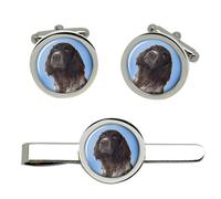 Tedesco Longhaired Puntatore Gemelli E Fermacravatta Set