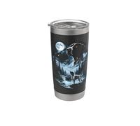Tedesco Shorthaired Pointer Howling to the Moon Retro 90's Bicchiere termico in acciaio inox doppia parete