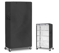 Tedo di Protezione per Scaffali Esterno,ImpermeabileCopertura Protettiva per Scaffale Metallici con Coulisse， Coperture per Scaffale di Stoccaggio con Cerniera(Size:107*46*183cm,Color:Black)