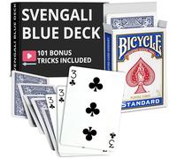 Ted's Sterling Magic Precision Blue Rider Back Bicicletta Svengali Deck con istruzioni per 100+ trucchi (3 di club)
