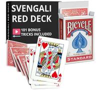 Ted's Sterling Magic Precision Red Rider Back Bicycle Svengali Deck con istruzioni per oltre 100 trucchi (Re di cuori)