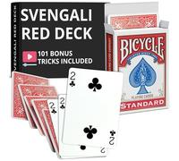 Ted's Sterling Magic Precision Red Rider Posteriore Bicicletta Svengali Deck con istruzioni per 100+ trucchi (2 di club)