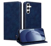 TEDTIKJT Cover compatibile con Samsung Galaxy S25 Plus Custodia/Samsung Galaxy S24 Plus 6.7" PU Pelle libro Custodia Business Style Portafoglio 2 Slot per Carte Supporto Protettiva Flip Cover,Blu