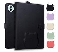 TEDTIKJT Cover per Honor MagicPad 2 12.3 2024 Custodia Flip PU Pelle Funzione di Supporto Case Disegno di Testa di Gatto Carino Custodia Protettiva per Tablet Honor MagicPad 2 12.3" Cover,Nero