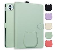 TEDTIKJT Cover per Honor MagicPad 2 12.3 2024 Custodia Flip PU Pelle Funzione di Supporto Case Disegno di Testa di Gatto Carino Custodia Protettiva per Tablet Honor MagicPad 2 12.3" Cover,Verde