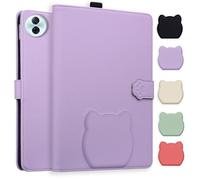 TEDTIKJT Cover per Honor MagicPad 2 12.3 2024 Custodia Flip PU Pelle Funzione di Supporto Case Disegno di Testa di Gatto Carino Custodia Protettiva per Tablet Honor MagicPad 2 12.3" Cover,Violetta