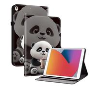 TEDTIKJT Cover per iPad 8th 10.2" 2020 Tablet House/per iPad 7th 10.2" 2019 Custodia in pelle PU Flip Support Protection motivo dipinto custodia per ipadAir 2019 10.5 Coque,Latte Tè Orso