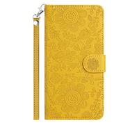 TEDTIKJT Cover per Samsung Galaxy A14 4G/5G 6.6" Cover Custodia a Libro Portafoglio PU Pelle Modello Floreale con Supporto Funzione Protettiva Flip Case Custodia per Samsung A14 Custodia,Giallo