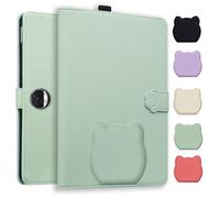 TEDTIKJT Cover per Tablet Honor Pad 9 12.1" 2023 (HEY2-W09) Flip PU Pelle Funzione di Supporto Case Disegno di Testa di Gatto Carino Custodia Protettiva per Honor Pad 9 Custodia,Verde