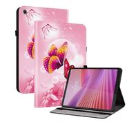 TEDTIKJT Cover per Tablet Lenovo Tab K9 8.7 Pollici 2025 Custodia PU Pelle Flip Cover Case Folio-Tasca con 2-Slot per Carte Supporto Protezione per Lenovo Tab K9 Custodia,farfalla Rosa