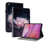 TEDTIKJT Cover per Tablet Lenovo Tab K9 8.7 Pollici 2025 Custodia PU Pelle Flip Cover Case Folio-Tasca con 2-Slot per Carte Supporto Protezione per Lenovo Tab K9 Custodia,Fiori di Peonia Viola