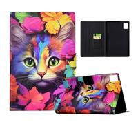 TEDTIKJT Custodia Compatibile con Lenovo Tab M11 11" TB330FU 2024 Tablet Custodia PU Pelle Folio Cover Custodia con Supporto Bellissimi Motivi Dipinti Tablet Cover,Rose e Gatti