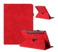 TEDTIKJT Custodia Compatibile con Samsung Galaxy Tab S9/S9 FE/S10 FE 11" Ruotabile Case Flip Cover PU Pelle Morbida 360°Ruotabile Multi Angolo Supporto Colore Puro Tablet Custodia,Rosso