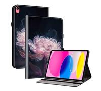 TEDTIKJT Custodia Cover per iPad 11th Generation 11" 2025/iPad 10th Generation 10.9 2022 PU Pelle Folio Supporto Funzione Protezione Modelli Stampati Colorati Tablet Cover,Fiori di Peonia Viola