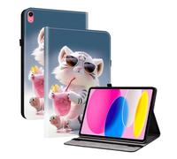 TEDTIKJT Custodia Cover per iPad 11th Generation 11" 2025/iPad 10th Generation 10.9 2022 PU Pelle Folio Supporto Funzione Protezione Modelli Stampati Colorati Tablet Cover,Cartoon Little Tiger
