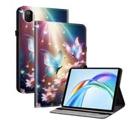 TEDTIKJT Custodia per Honor Pad X7 8.7 Pollici 2025 Custodia Flip Cover Case PU Pelle Folio-Tasca con 2-Slot per Carte Supporto Protezione per Honor Pad X7 Cover,Fiore di Farfalla