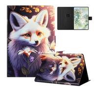 TEDTIKJT Custodia per iPad 10th Generation 10.9" 2022 Custodia PU Pelle Flip Cover Supporto Protezione Funzione Animali Modelli Dipinti Tablet Cover per iPad 10th Gen Custodia,Flower Fox