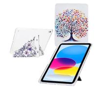 TEDTIKJT Custodia per iPad 8th/7th Generation 10.2" 2020/2019/iPad Air 5 2019 con Slot Penna Custodia Acrilico Flip Case Cover Funzioni di Supporto da più Angoli di Vista Cover,Albero Colorato