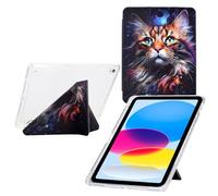 TEDTIKJT Custodia per iPad 8th/7th Generation 10.2" 2020/2019/iPad Air 5 2019 con Slot Penna Custodia Acrilico Flip Case Cover Funzioni di Supporto da più Angoli di Vista Cover,Gatto Marino