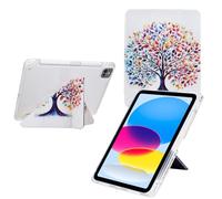TEDTIKJT Custodia per iPad Air 11 2025/2024, iPad Air 5./4. Generation 2022/2020 10.9" Flip Cover Acrilico Y Origami Angoli di Visione Multipli Funzioni di Supporto Tablet Custodia,Albero Colorato