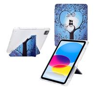 TEDTIKJT Custodia per iPad Air 11 2025/2024, iPad Air 5./4. Generation 2022/2020 10.9" Flip Cover Acrilico Y Origami Angoli di Visione Multipli Funzioni di Supporto Tablet Custodia,Albero del Gatto