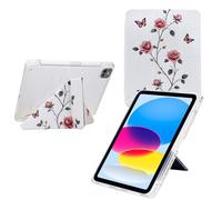 TEDTIKJT Custodia per iPad Air 11 2025/2024, iPad Air 5./4. Generation 2022/2020 10.9" Flip Cover Acrilico Y Origami Angoli di Visione Multipli Funzioni di Supporto Tablet Custodia,Farfalla Rosa
