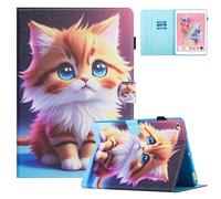 TEDTIKJT Custodia per iPad mini 5/mini 4/mini3/mini 2/mini 1 7.9" 2019/2015/2014 Pelle PU Flip Protezione Cover Custodia con Multi Angolo Supporto Funzione Tablet Cover, Gatto Giallo
